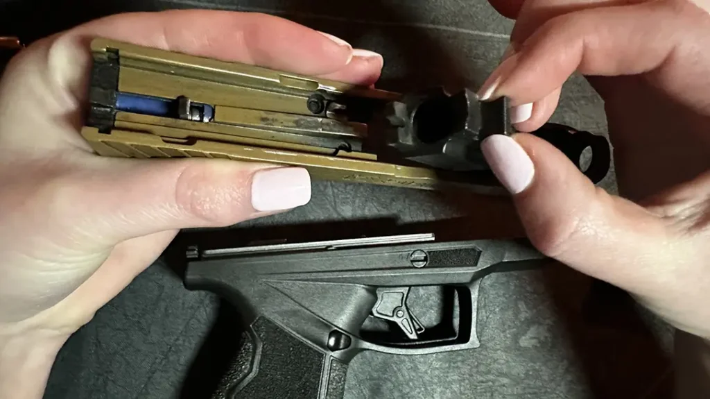 The author found that all it took was a simple wiggling motion and nudge forward for the barrel to lift and pop out gently.