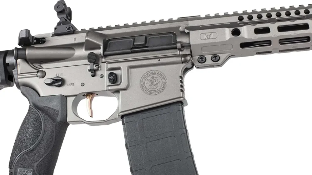 The The M&P 15 AXE has ambidextrous controls.
