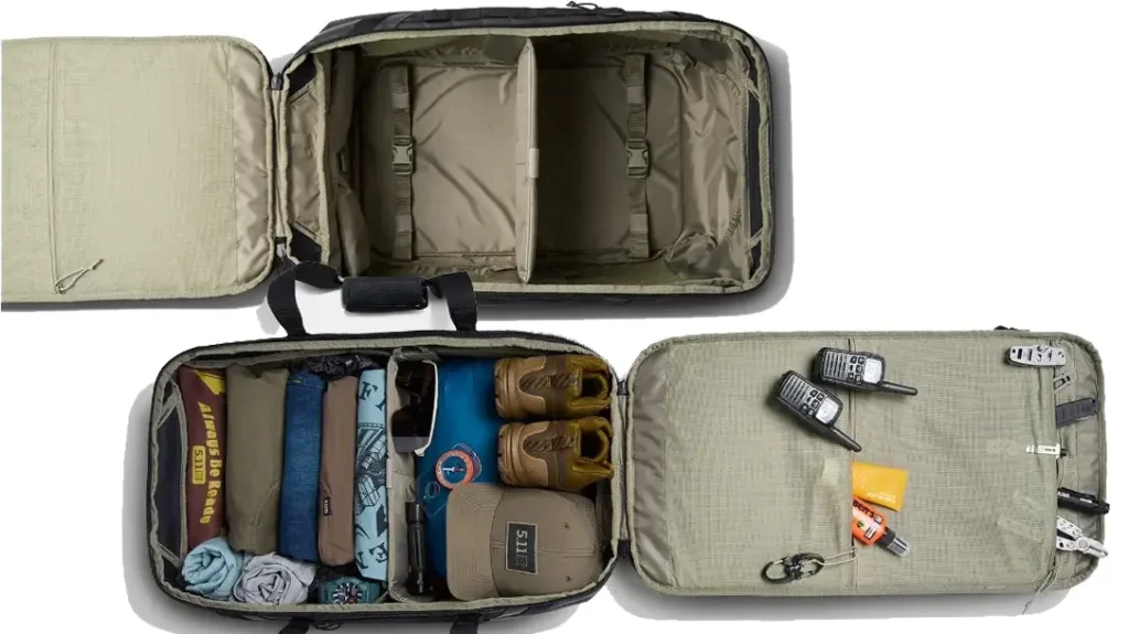 The  5.11 Allhaula Duffel 70L is well organized.