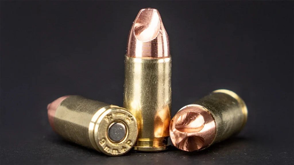 The 9mm 80gr. EHP (External HP) has relief cuts made into the bullet itself.