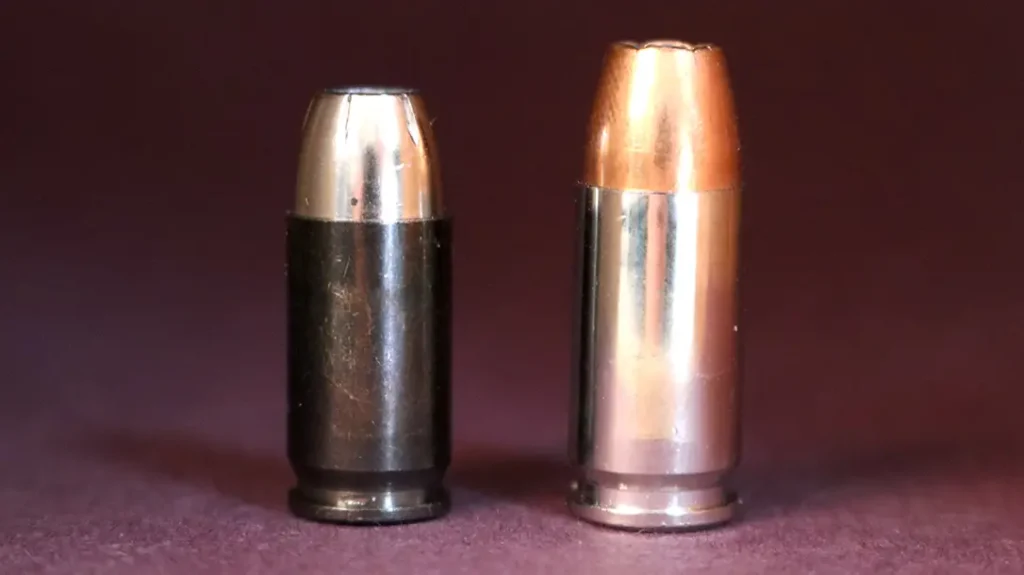 Where the 9mm Para cartridge is 9mm wide and 19mm long, the .380 ACP sports the same diameter only 2mm shorter.