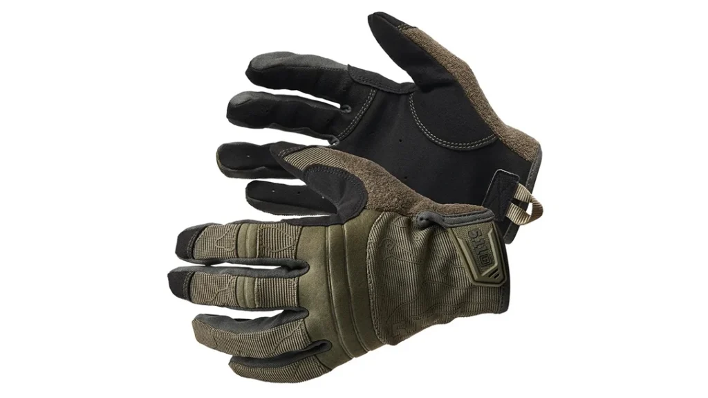 The 5.11 Tactical Competition Shooting 2.0 is designed to be form-fitting and features a ring-cut trigger finger to increase sensitivity and dexterity.