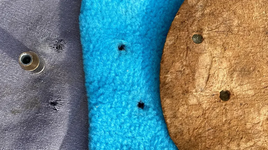 Anything more than a shirt tended to clog the cavity of the conventional hollow point, reducing or completely preventing expansion.