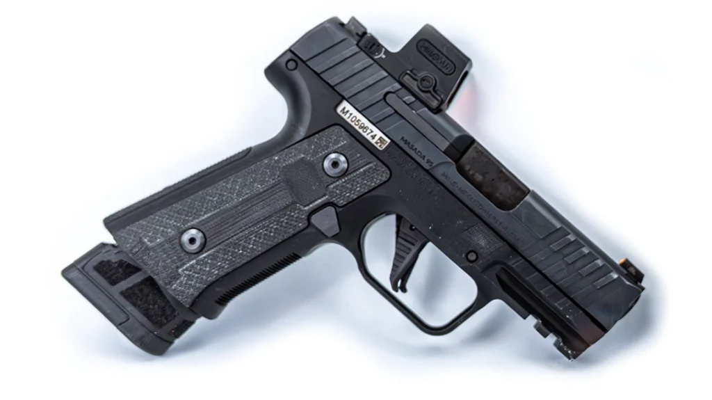 The author prefers the Holosun EPS Carry optic. Since it’s on her original Slim pistol, she decided to mount the same one on the IWI Commander Elite model.