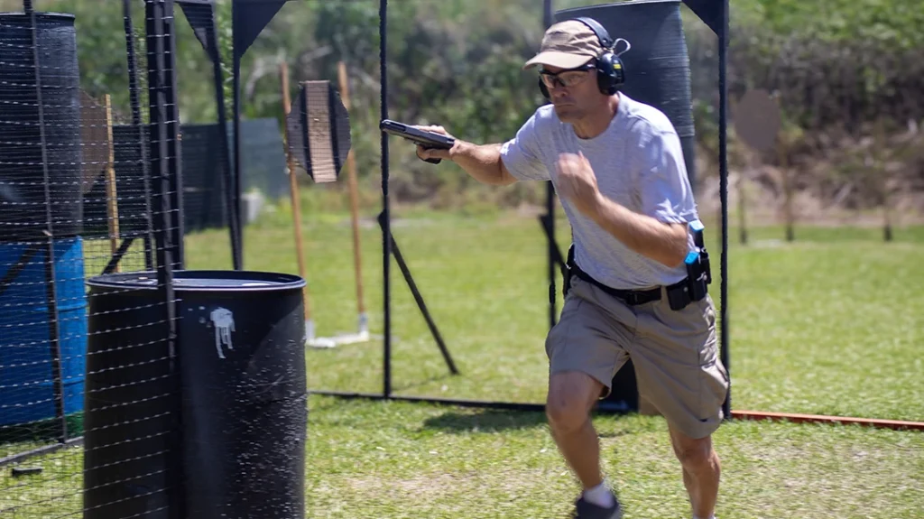 US Practical Shooting (USPSA) matches require movement at speed between target arrays.