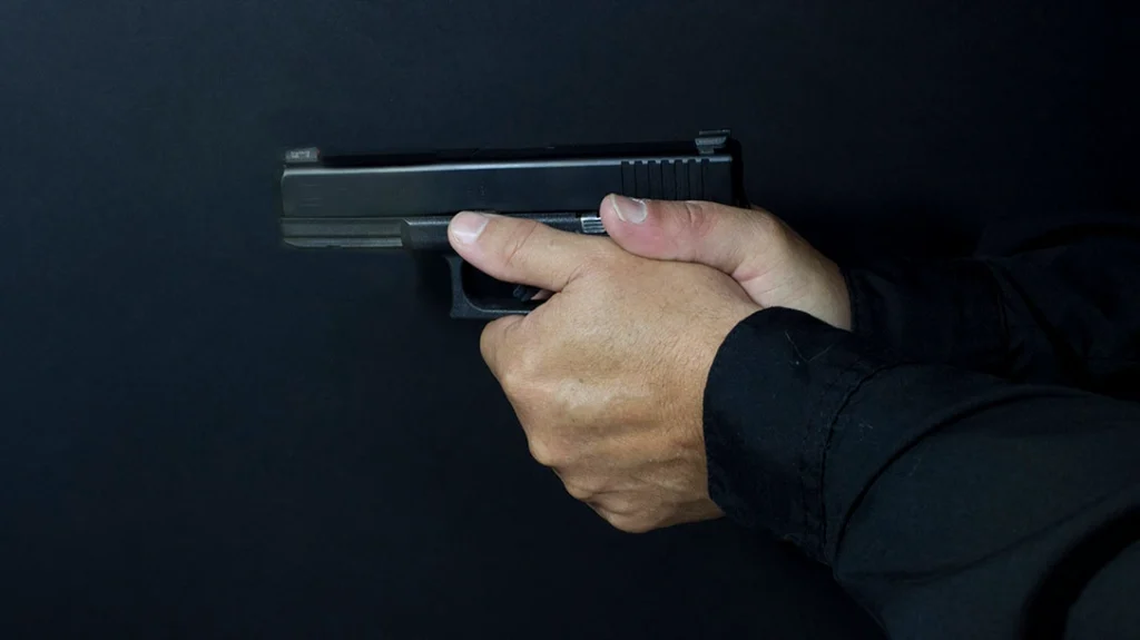 The proper grip will also help with your accuracy with a double-action pistol.