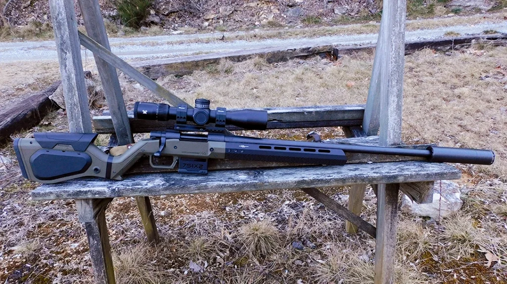 The SilencerCo Scythe STM Suppressor.